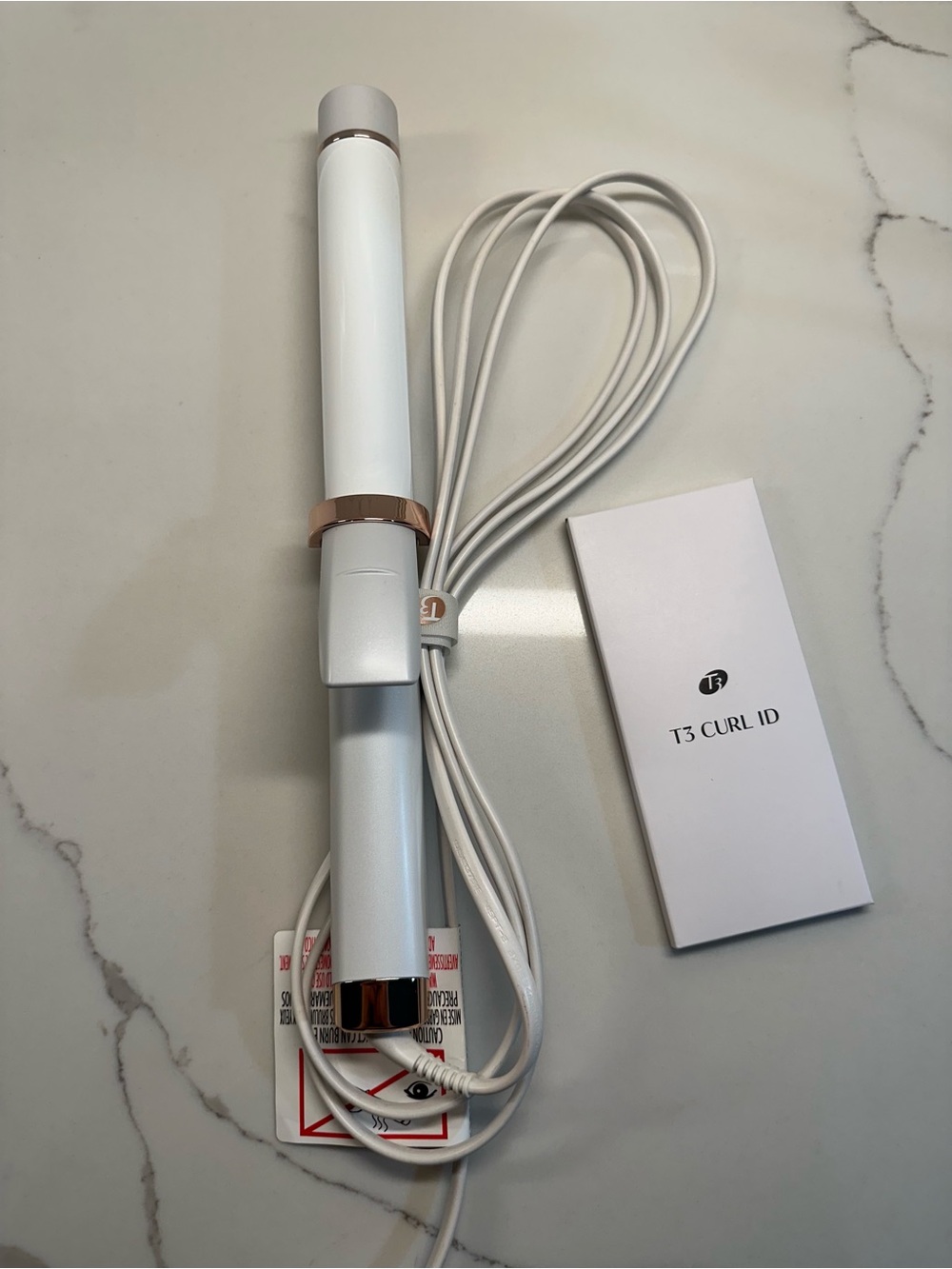 T3 White 1.25 Inch Curl ID Curling Iron